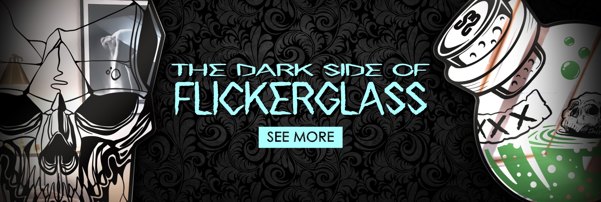 Il lato oscuro di Flickerglass. Specchi da parete a tema dark, gothic